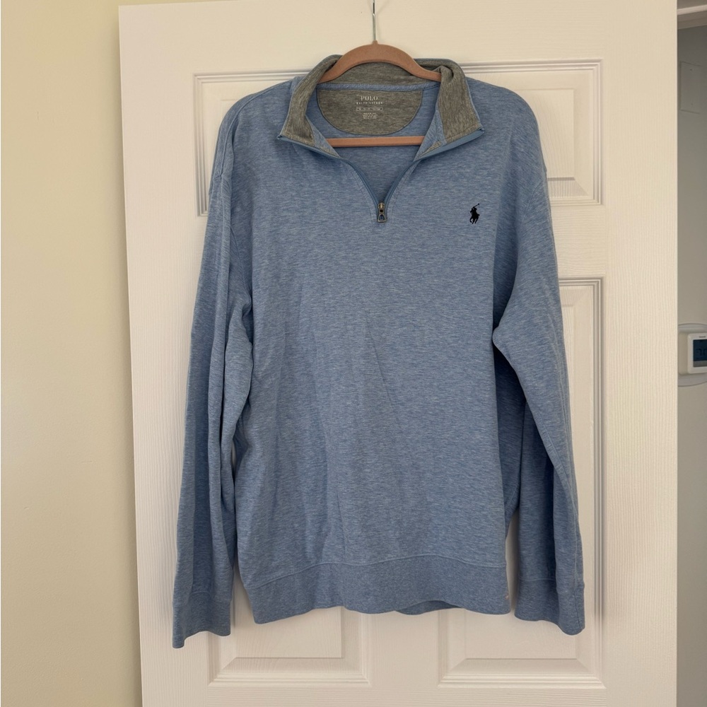 Polo by Ralph Lauren Heather Light Blue Quarter-Zip Pullover